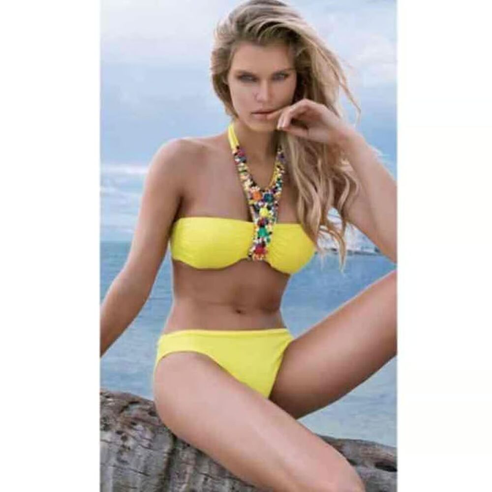Argento Yellow Beaded Bikini